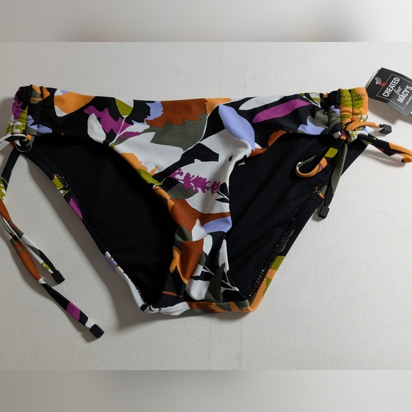 Bar III Printed Side-Shirred Hipster Bottoms Floral Filet Green Size XS New - Picture 2 of 9